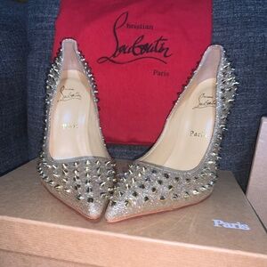 Christian Louboutin Mini Specchio Follies Glitter Spikes 120 pumps